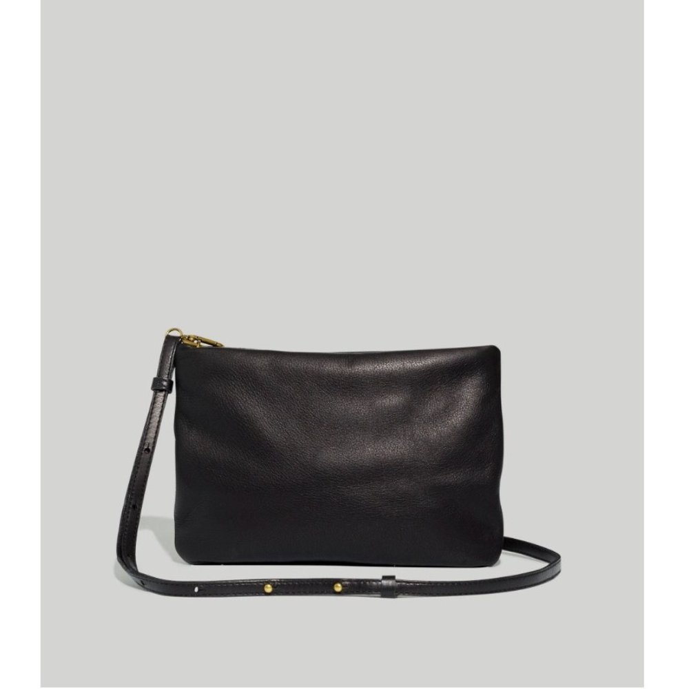 Madewell Womens $110 The Puff Crossbody Bag Black NI331